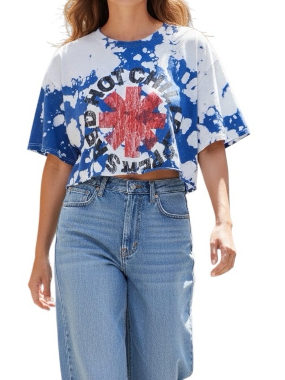 Red Hot Chili Peppers Tie-Dye Tee - Blue & White